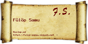 Fülöp Samu névjegykártya